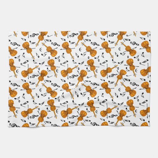 Violine Musiknoten Geschirrtuch (Horizontal)