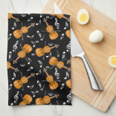 Violine Musiknoten Geschirrtuch (Viertel Falte)