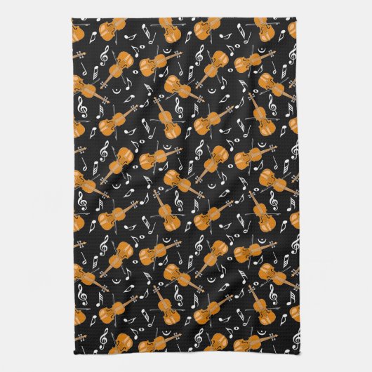 Violine Musiknoten Geschirrtuch (Vertikal)