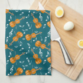 Violine Musiknoten Geschirrtuch (Viertel Falte)