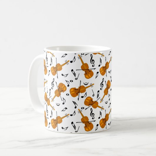 Violine Musiknoten Kaffeetasse (Vorderseite Links)