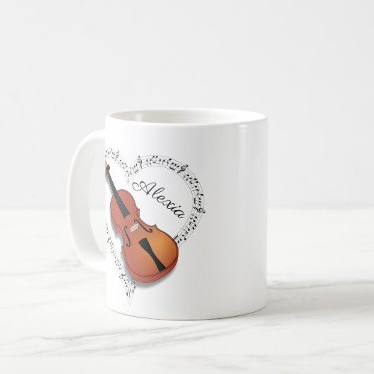 Violine Musiknoten Kaffeetasse (Vorderseite Links)