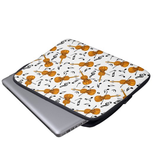Violine Musiknoten Laptopschutzhülle (Vorne Knopf)