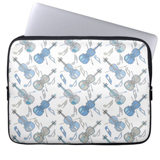 Violine Musiknoten Laptopschutzhülle (Vorderseite)