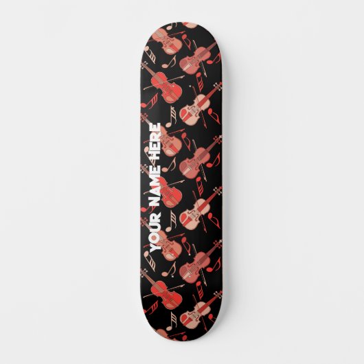 Violine Musiknoten Skateboard (Vorderseite)
