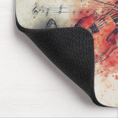Violine Noten Rost-Orange-Creme Mousepad (Ecke)
