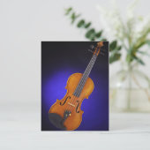 Violine oder Viola Blue Postcard Postkarte (Stehend Vorderseite)