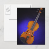 Violine oder Viola Blue Postcard Postkarte (Vorne/Hinten)