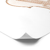 Violine oder Viola Brown Tinte Zeichnend Poster (Ecke)