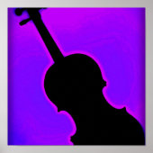 Violine oder Viola Poster Blue Hintergrund (Vorne)