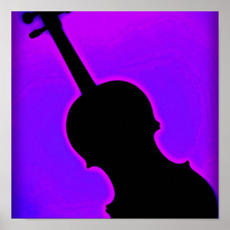 Violine oder Viola Poster Blue Hintergrund