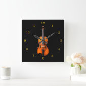 Violine oder Viola-Uhr Quadratische Wanduhr (Zuhause)