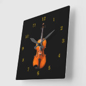 Violine oder Viola-Uhr Quadratische Wanduhr (Winkel)