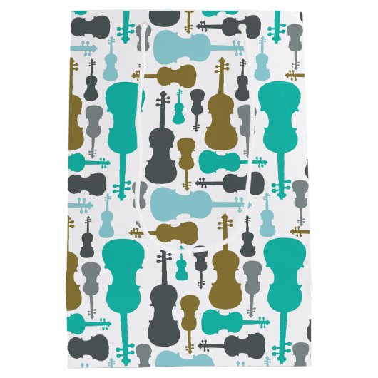Violine oder Violonmuster Mittlere Geschenktüte (Rückseite)