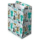 Violine oder Violonmuster Mittlere Geschenktüte (Rückseite Schrägansicht)