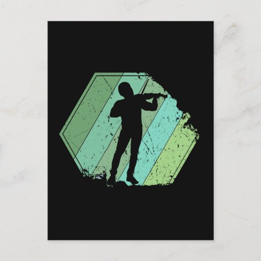 Violine Player Retro Postkarte (Vorderseite)