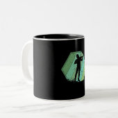 Violine Player Retro Zweifarbige Tasse (Vorderseite Links)