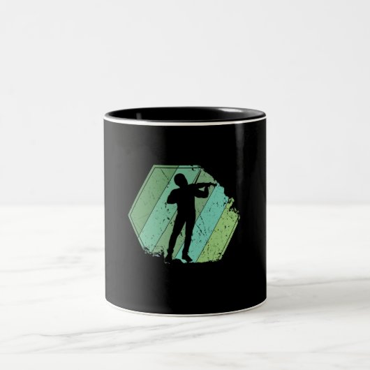 Violine Player Retro Zweifarbige Tasse (Mittel)