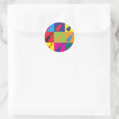 Violine Pop Art Runder Aufkleber (Tasche)