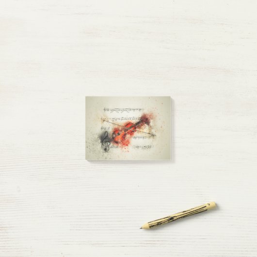 Violine Post-it Klebezettel (Auf Schreibtisch)