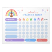 Violine Practice Musiknoten Rainbow Rewards Chart Notizblock (Vorderseite)