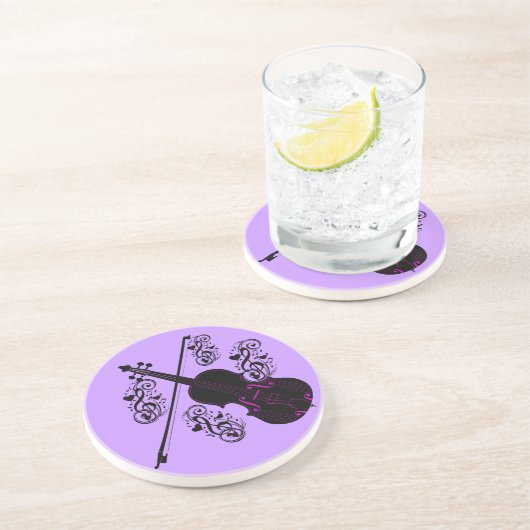 Violine, Rocking-Liebe_ Getränkeuntersetzer (Seite)