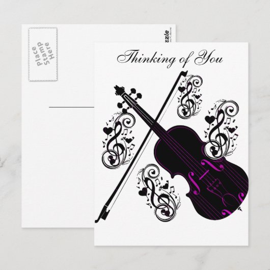 Violine, Rocking-Liebe_ Postkarte (Vorne/Hinten)