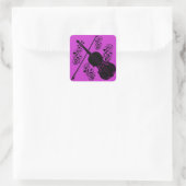 Violine, Rocking-Liebe_ Quadratischer Aufkleber (Tasche)