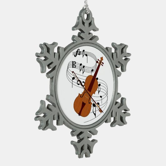 Violine Schneeflocken Zinn-Ornament (Links)