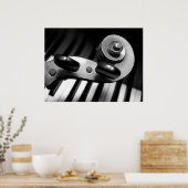 Violine Scroll über Klaviertasten Poster (Küche)