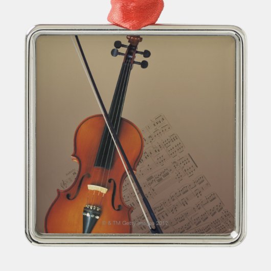 Violine Silbernes Ornament (Vorne)