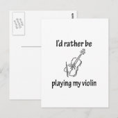 Violine spielen postkarte (Vorne/Hinten)