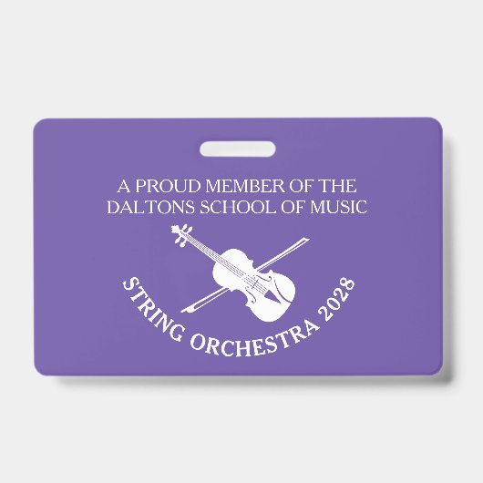 Violine Streichorchester personalisierter Name Abz Ausweis (Vorderseite)