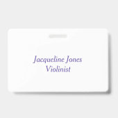 Violine Streichorchester personalisierter Name Abz Ausweis (Rückseite)