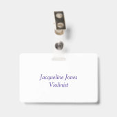 Violine Streichorchester personalisierter Name Abz Ausweis (Rückseite mit Clip)