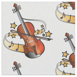 Violine und Bogen mit Anmerkungen und Sternen Stoff