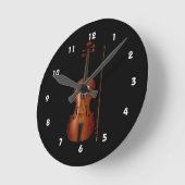 Violine und Bogen-realistische Grafik Runde Wanduhr (Winkel)