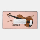 Violine und Bow Strings Musical Design Desk Mat Schreibtischunterlage (Tastatur & Maus)