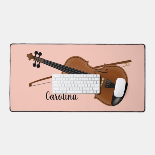 Violine und Bow Strings Musical Design Desk Mat Schreibtischunterlage (Tastatur & Maus)