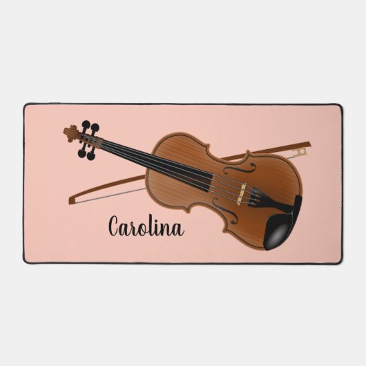 Violine und Bow Strings Musical Design Desk Mat Schreibtischunterlage (Vorderseite)