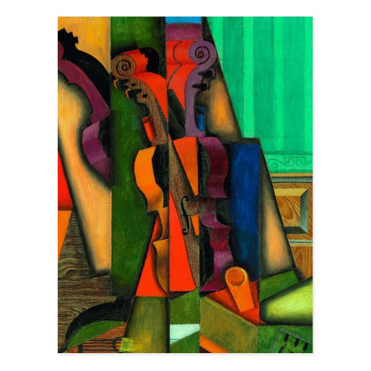 Violine Und Gitarre Durch Juan Gris Postkarte Zazzle De