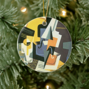 Violine und Glas von Juan Gris, Vintage Kubismus Keramikornament