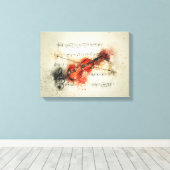 Violine und Musikblatt Vintag Leinwanddruck (Insitu (Holzboden))