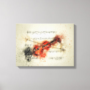 Violine und Musikblatt Vintag Leinwanddruck