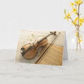 Violine und Noten Karte (Gelbe Blume)