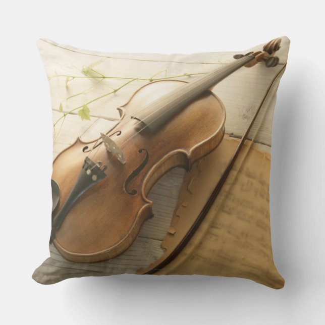 Violine und Noten Kissen (Vorderseite)