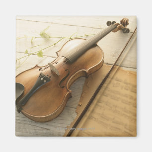 Violine und Noten Magnet
