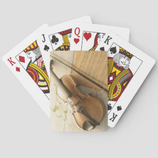 Violine und Noten Spielkarten