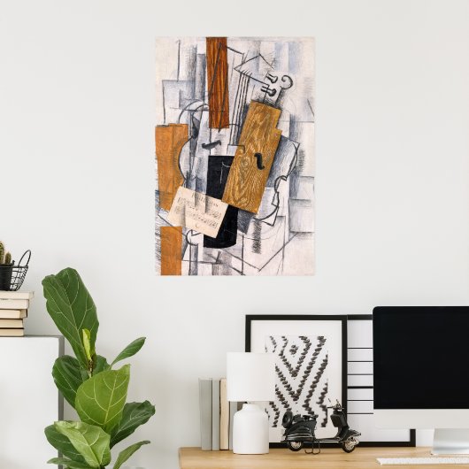 Violine und Notenblatt | Georges Braque | Poster (Heimbüro)