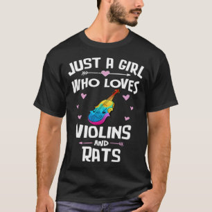 Violine und Ratten für Mädchen T-Shirt